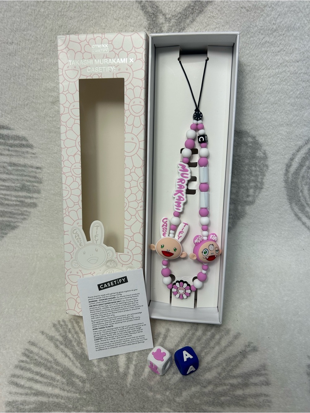 Casetify x Murakami KAIKAI AND KIKI PHONE Strap Charm & Bonus Charm Cube Set NEW